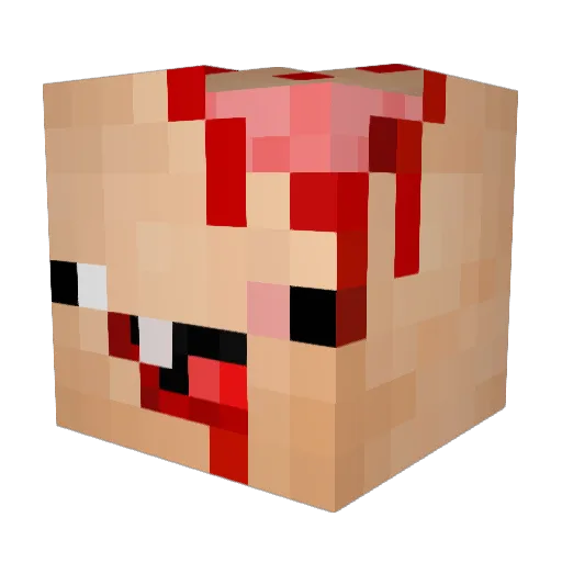 Blackbern Minecraft avatar head, 3D render