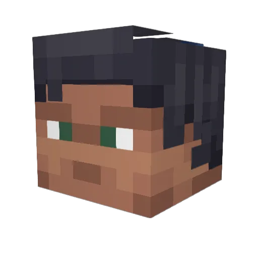 Blackberritos Minecraft avatar head, 3D render