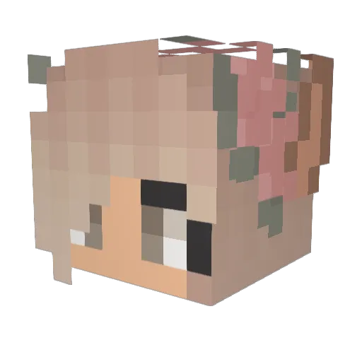 Blackbirdinked Minecraft avatar head, 3D render