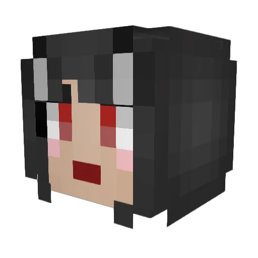 Blackblutrose Minecraft avatar head, 3D render