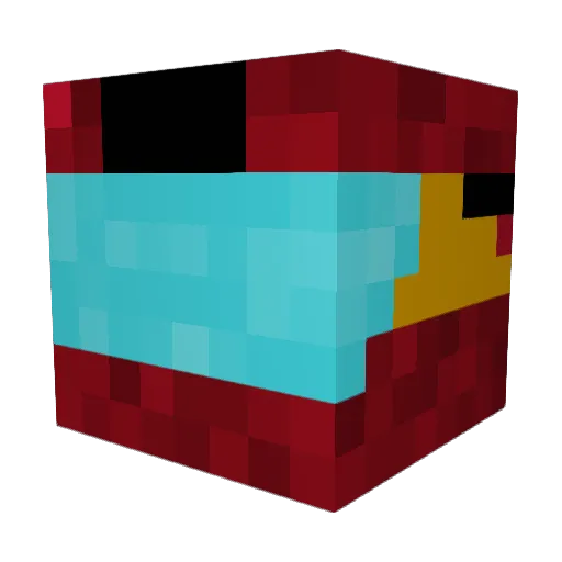 BlackbuINC Minecraft avatar head, 3D render