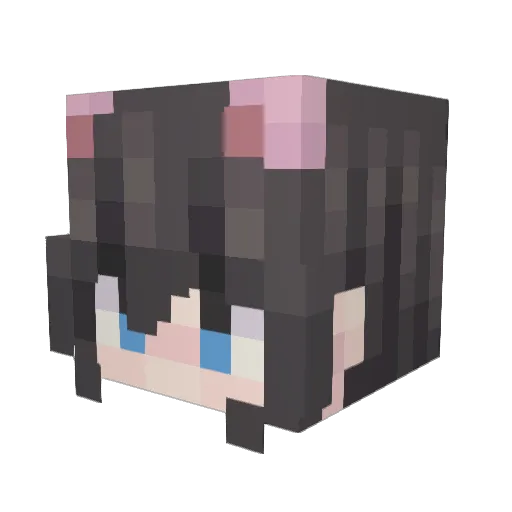 Blackcat_Q Minecraft avatar head, 3D render
