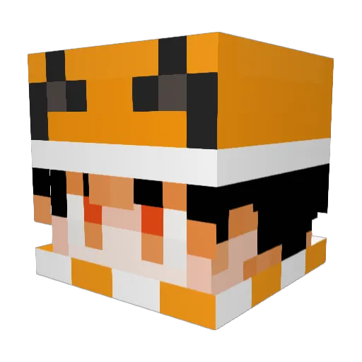 Blackco Minecraft avatar head, 3D render
