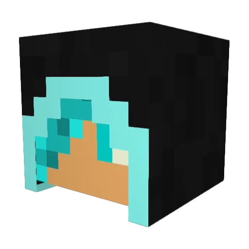Blackcole Minecraft avatar head, 3D render