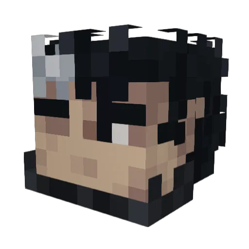 BlackedGuts Minecraft avatar head, 3D render