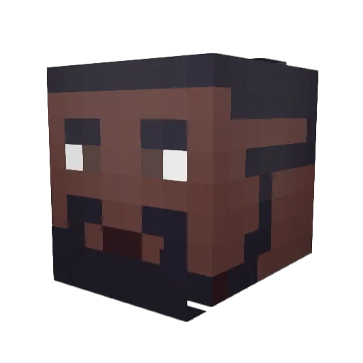 BlackedInside Minecraft avatar head, 3D render