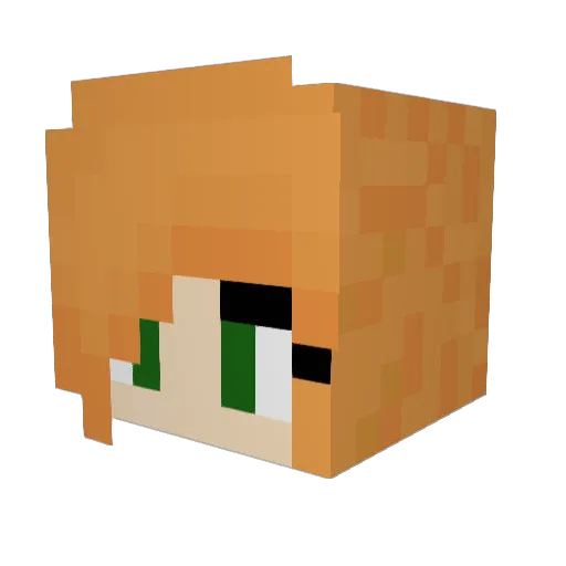 Blacked_Dot_Com Minecraft avatar head, 3D render