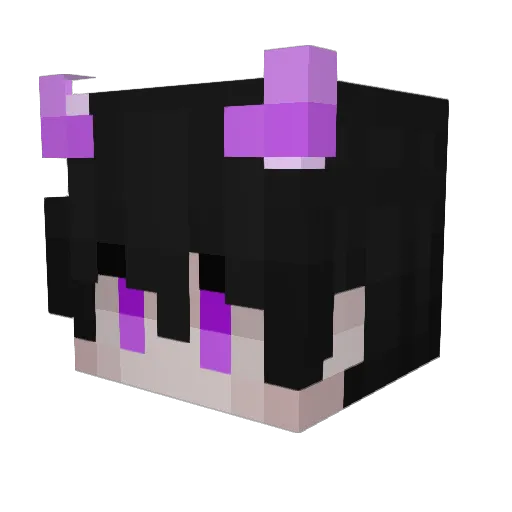 Blackender Minecraft avatar head, 3D render