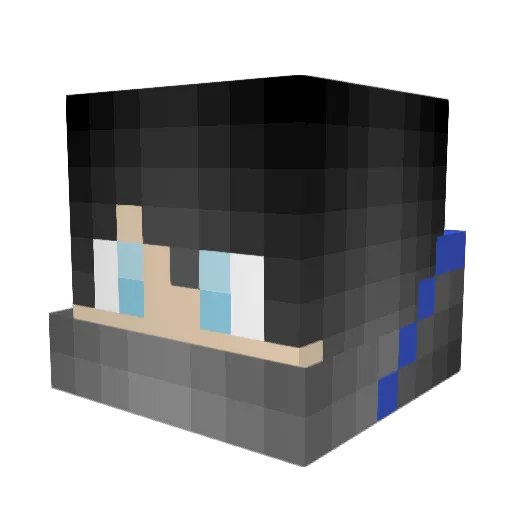 Blackfive Minecraft avatar head, 3D render