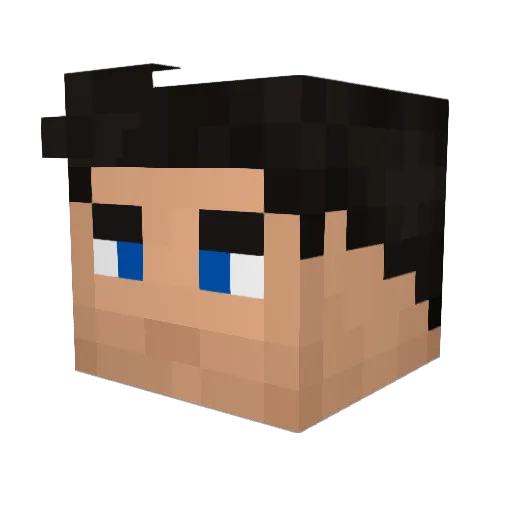 Blackfurn Minecraft avatar head, 3D render