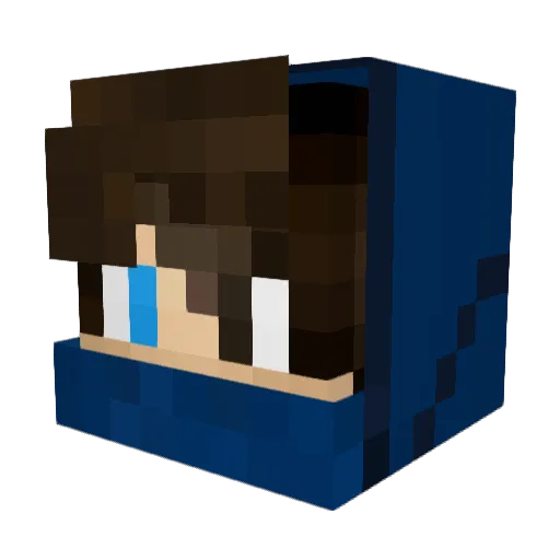Blackgaze_ Minecraft avatar head, 3D render