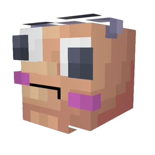 Blackiiing Minecraft avatar head, 3D render