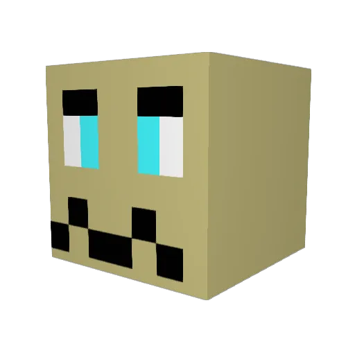 Blackilnoob Minecraft avatar head, 3D render