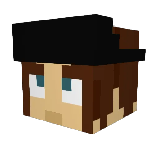 BlackjackTrunks Minecraft avatar head, 3D render