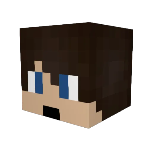 BlackkEyes Minecraft avatar head, 3D render