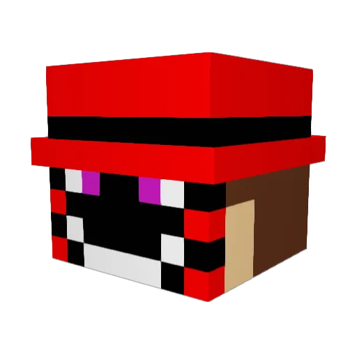 Blackmaku Minecraft avatar head, 3D render