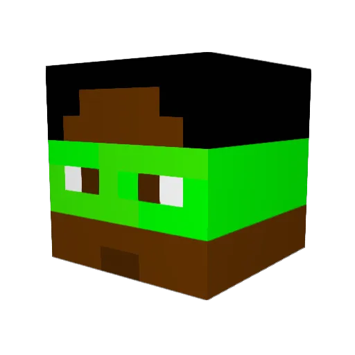 Blackman__ Minecraft avatar head, 3D render