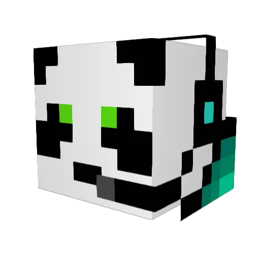 Blackmescat Minecraft avatar head, 3D render