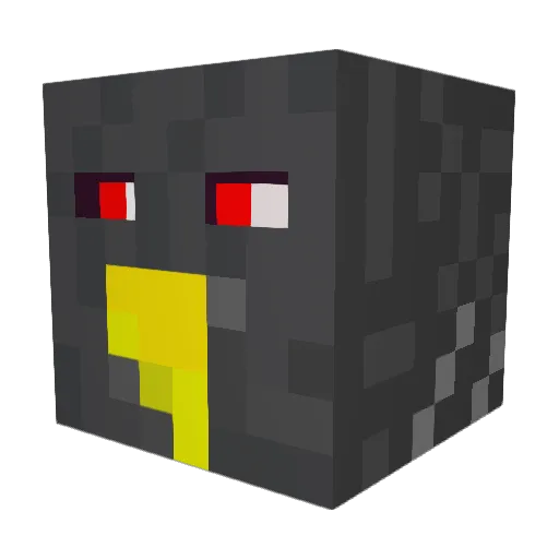 Blacknetic Minecraft avatar head, 3D render