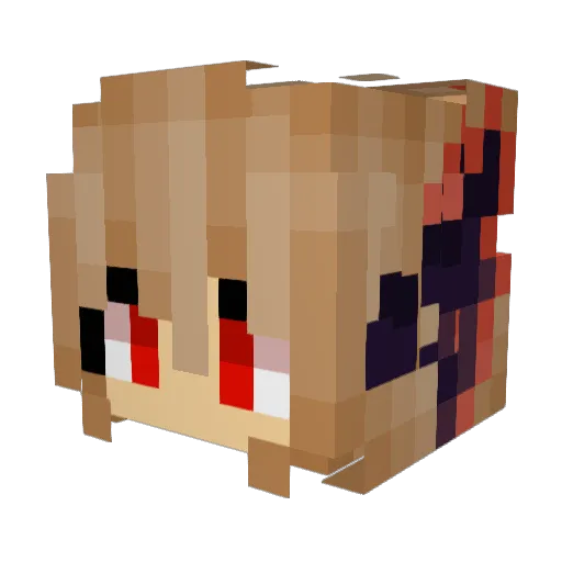 Blackochako Minecraft avatar head, 3D render