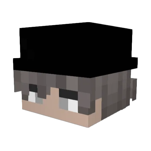 Blackouty Minecraft avatar head, 3D render