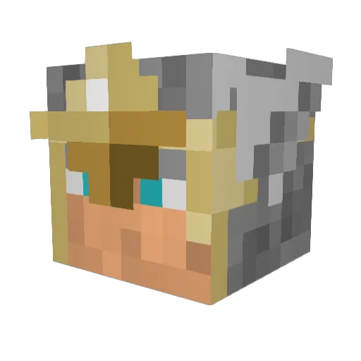Blackrawen Minecraft avatar head, 3D render