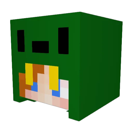 Blackrocker Minecraft avatar head, 3D render