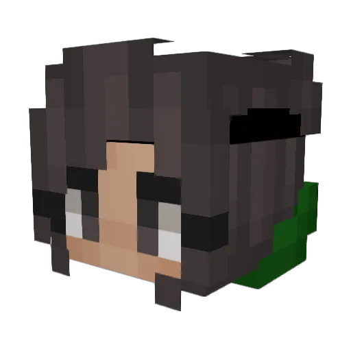 Blackrrrose Minecraft avatar head, 3D render