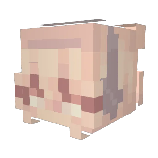 Blacksans Minecraft avatar head, 3D render