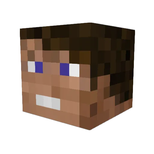 Blackscrafter Minecraft avatar head, 3D render
