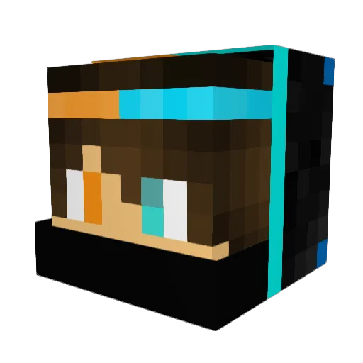 Blacksoup2 Minecraft avatar head, 3D render