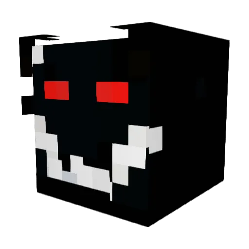 Blacksvart Minecraft avatar head, 3D render