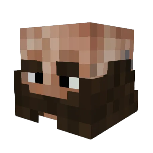 Blacktop Minecraft avatar head, 3D render