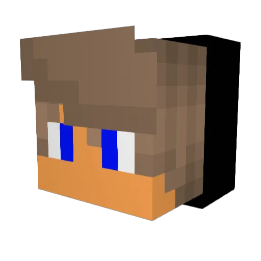 Blacku_ Minecraft avatar head, 3D render