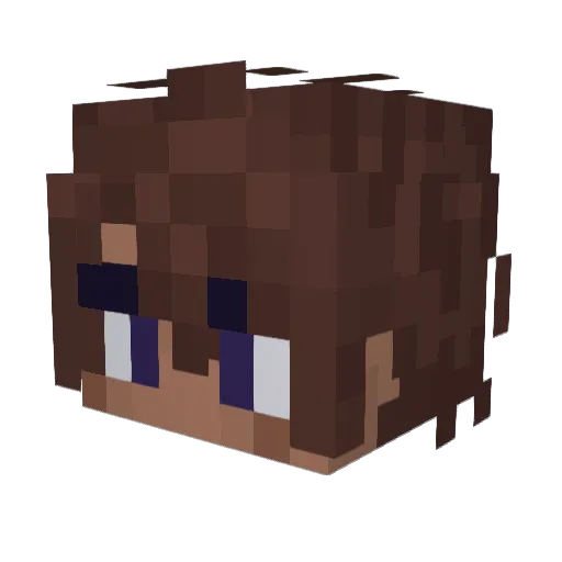 Blackwhitebell Minecraft avatar head, 3D render