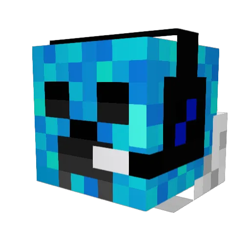 Blackwood8 Minecraft avatar head, 3D render
