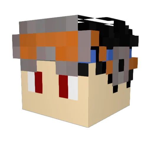 BlackyLight Minecraft avatar head, 3D render