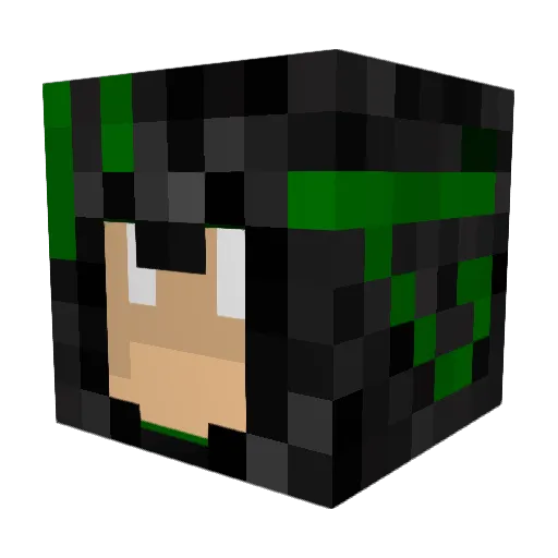 BlackyWolf Minecraft avatar head, 3D render