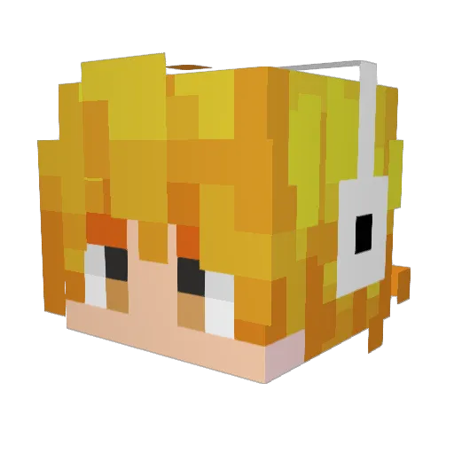 Blackylue Minecraft avatar head, 3D render