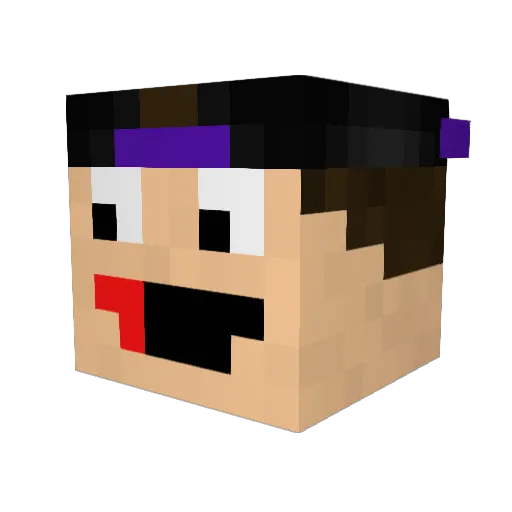 Blackzin_1k Minecraft avatar head, 3D render
