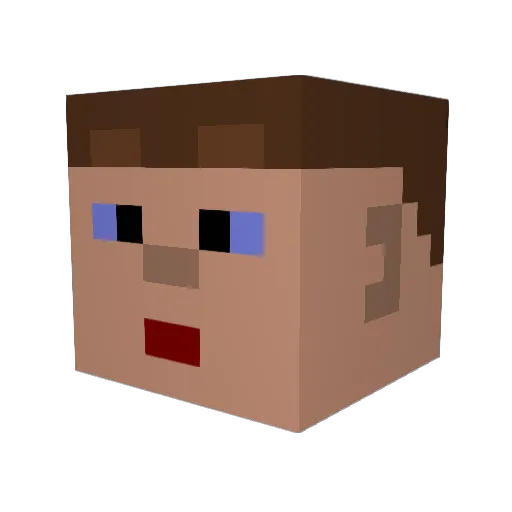 BladeClaven Minecraft avatar head, 3D render