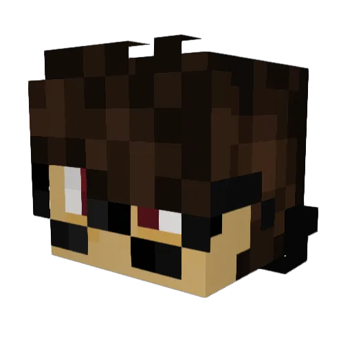 Blaeka Minecraft avatar head, 3D render