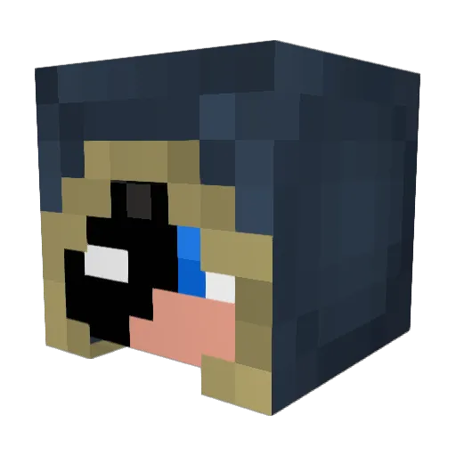 Blaicute Minecraft avatar head, 3D render