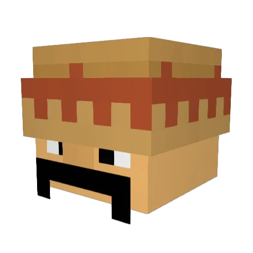 BlakeUK Minecraft avatar head, 3D render