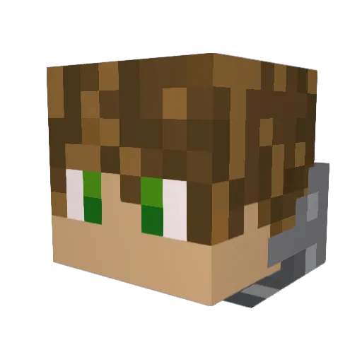 BlakkJack Minecraft avatar head, 3D render