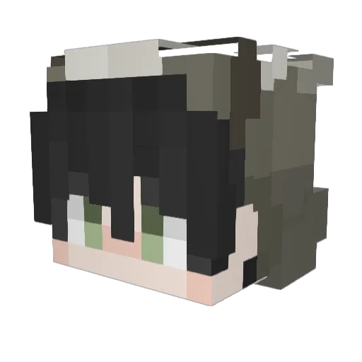 Blakkay Minecraft avatar head, 3D render