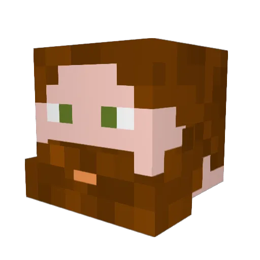 Blakr Minecraft avatar head, 3D render