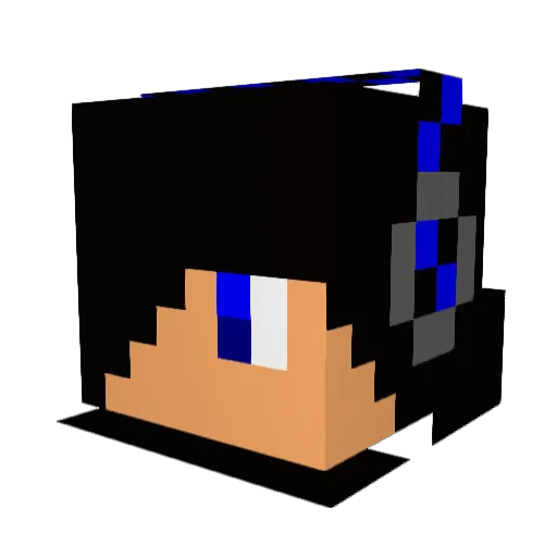 Blakrou Minecraft avatar head, 3D render