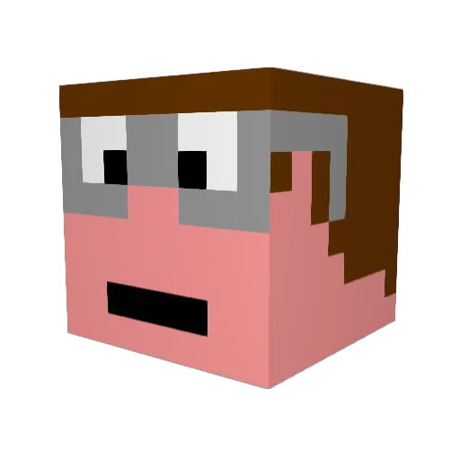 BlamingTheLag Minecraft avatar head, 3D render
