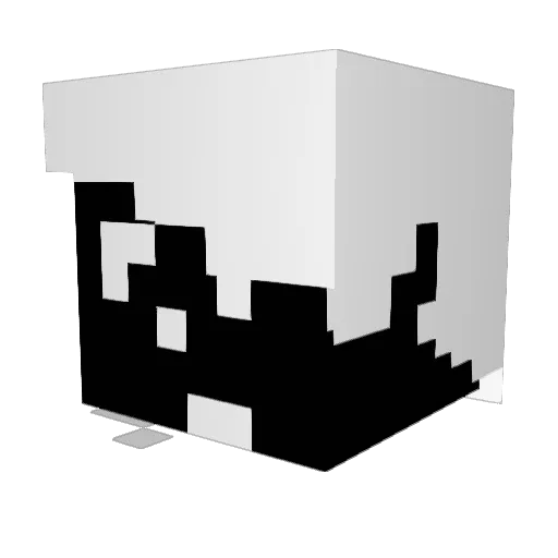 BlancVide Minecraft avatar head, 3D render